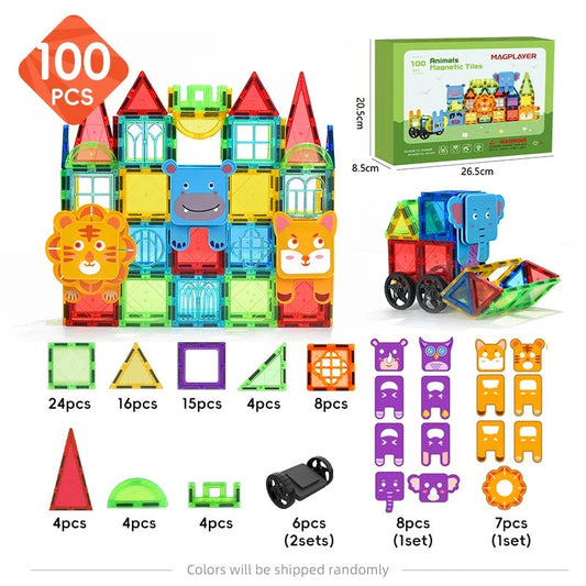 Animal Magnetic Building Blocks™ - Magnetische Bauzauberei - Magnetische Tierfliesen